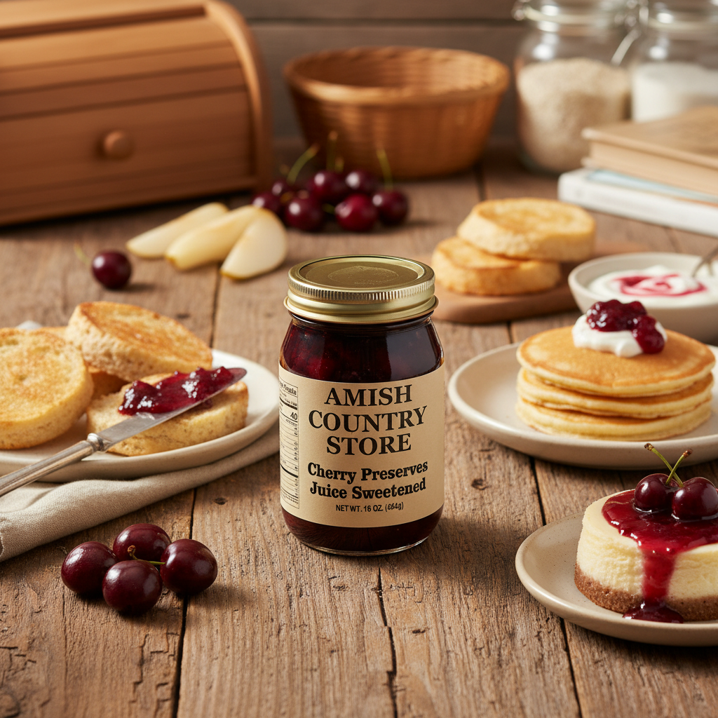 Juice-Sweetened Cherry Preserves | Amish Country Store | 16 oz