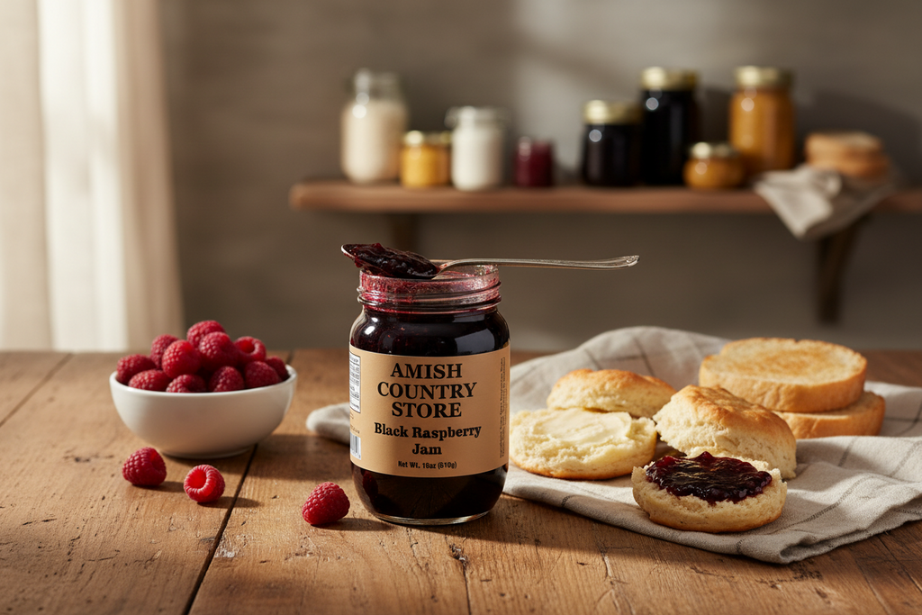 Black Raspberry Jam | Rich Old-Fashioned Berry Spread | 18 oz