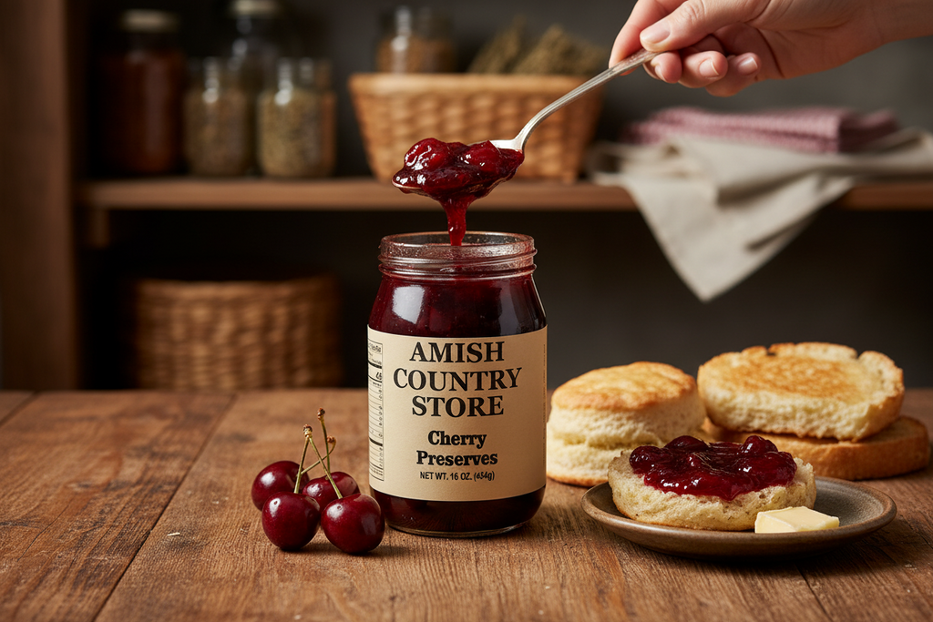 Cherry Preserves | Tart Whole Cherry Spread | 16 oz