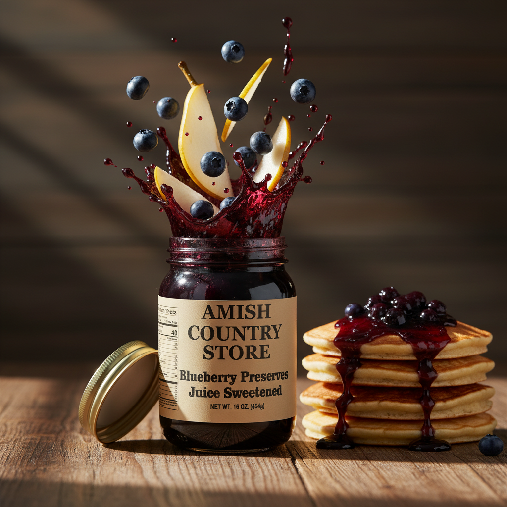 Blueberry Preserves | Juice-Sweetened Whole Berry Spread | 16 oz