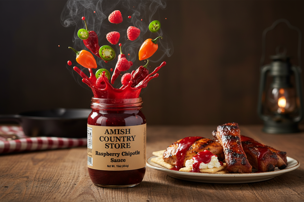 Raspberry Chipotle Sauce | Sweet Heat Glaze & Dip | 16 oz