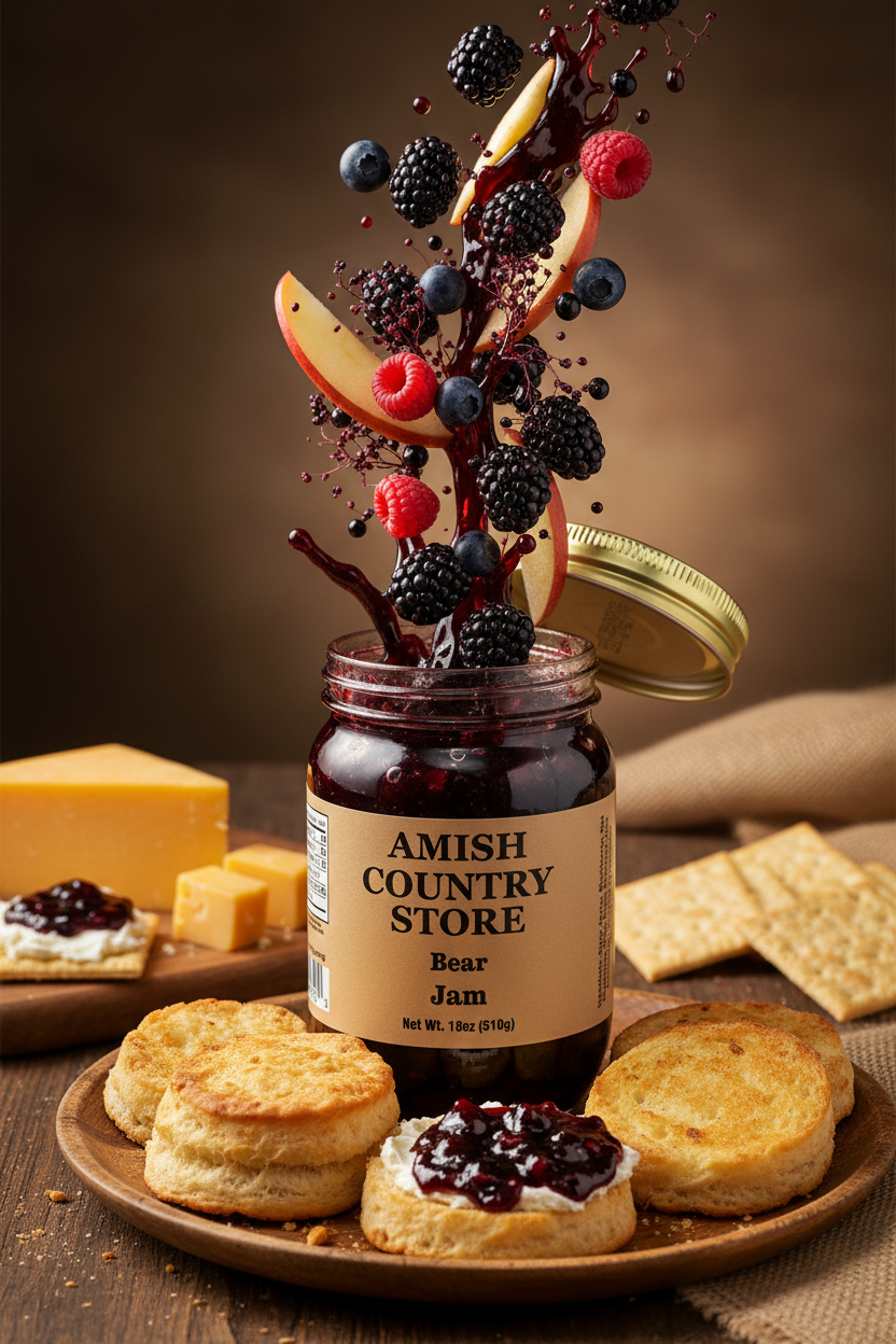 B-E-A-R Jam | Blackberry, Elderberry, Apple & Raspberry Spread | 18 oz