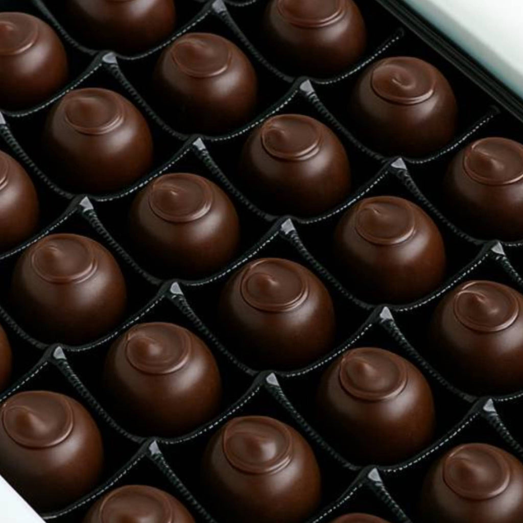 Andy Anand Cherry Covered Chocolate Gift Box Vegan Dark Chocolate Cordials 24 Pcs, 60% chocolate (cocoa butter)