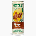 Doctor D's Non-Alcoholic Ginger Brew probiotic sparkling drink in a 12 fl oz can with organic kefir water, bold ginger flavor, and USDA Organic certification.