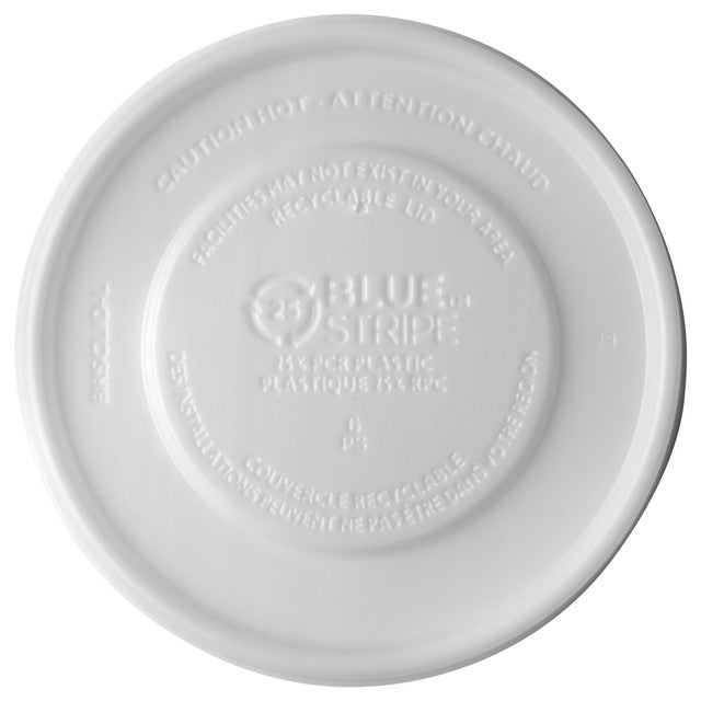 Eco-Products BlueStripe 25% Recycled Content Food Container Lid, Fits 12-32 oz Paper Containers (QTY 500), SKU EP-BRSCLID-L **NOT CERTIFIED COMPOSTABLE**