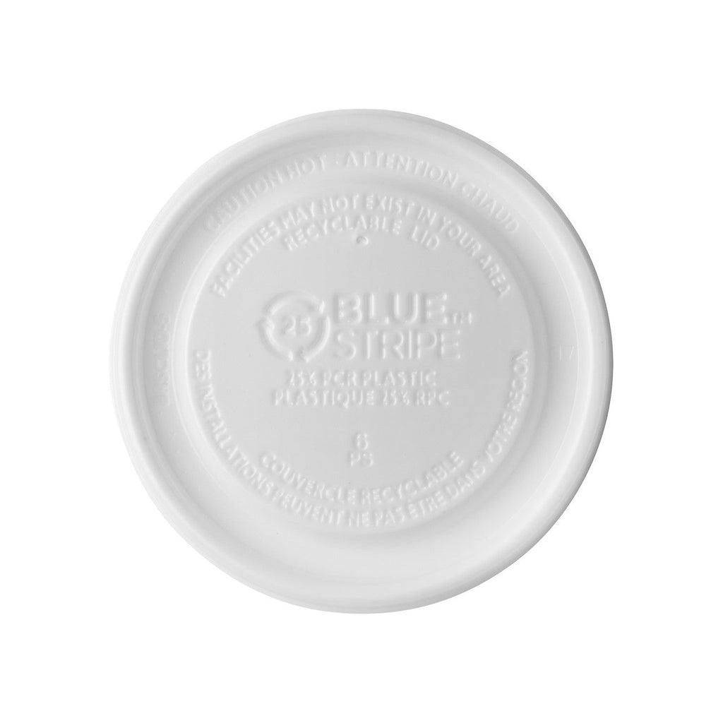 Eco-Products BlueStripe 25% Recycled Content Lid for 8 oz Food Containers (QTY 1000), SKU EP-BRSCLID-S **NOT CERTIFIED COMPOSTABLE**