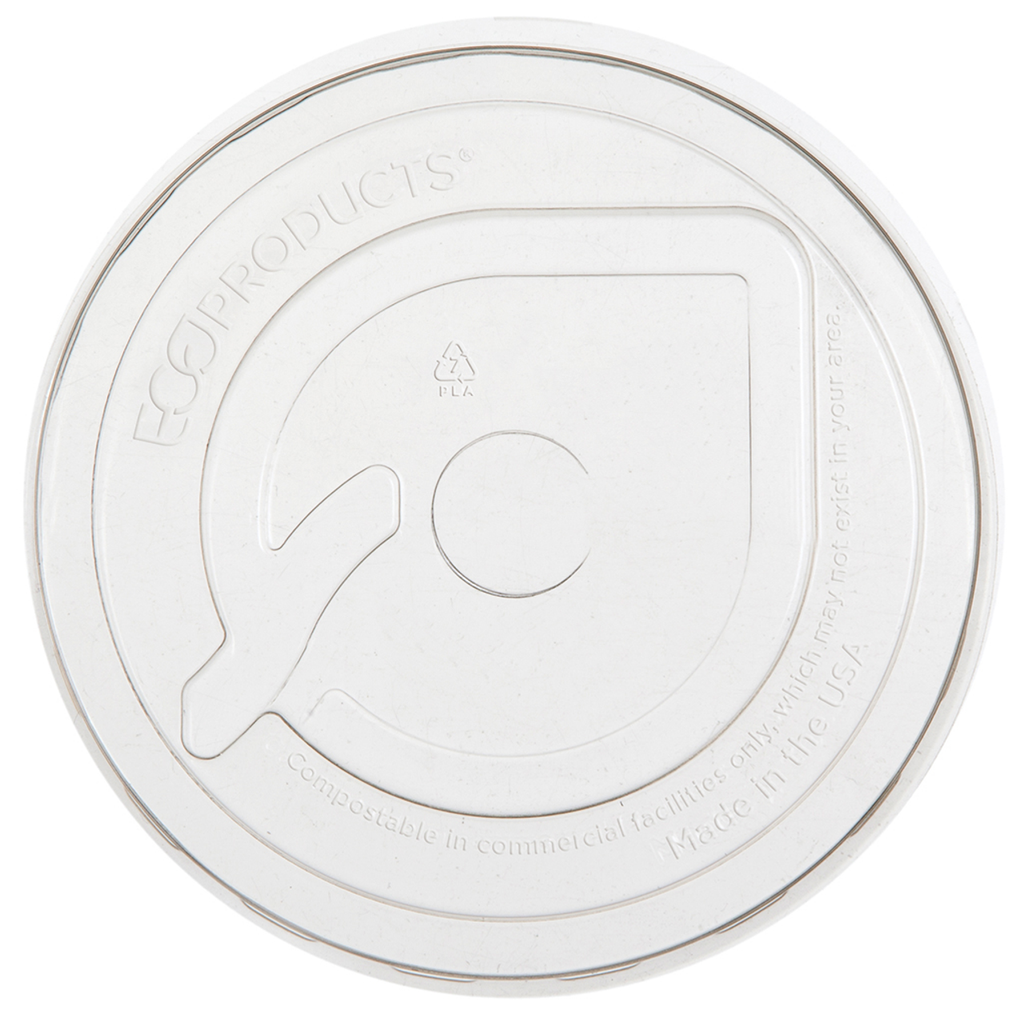 Eco-Products GreenStripe Renewable & Compostable Cold Cup Flat Lids Fits 9–24oz Cups (QTY 1000), SKU EP-FLCC