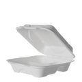 Eco-Products Vanguard 3-Compartment Sugarcane Fiber Clamshell, 8 x 8 x 3 in (QTY 200), SKU EP-HC83NFA