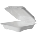 Eco-Products Vanguard Renewable & Compostable Sugarcane Clamshells, 9 x 9 x 3 in (QTY 200), SKU EP-HC91NFA