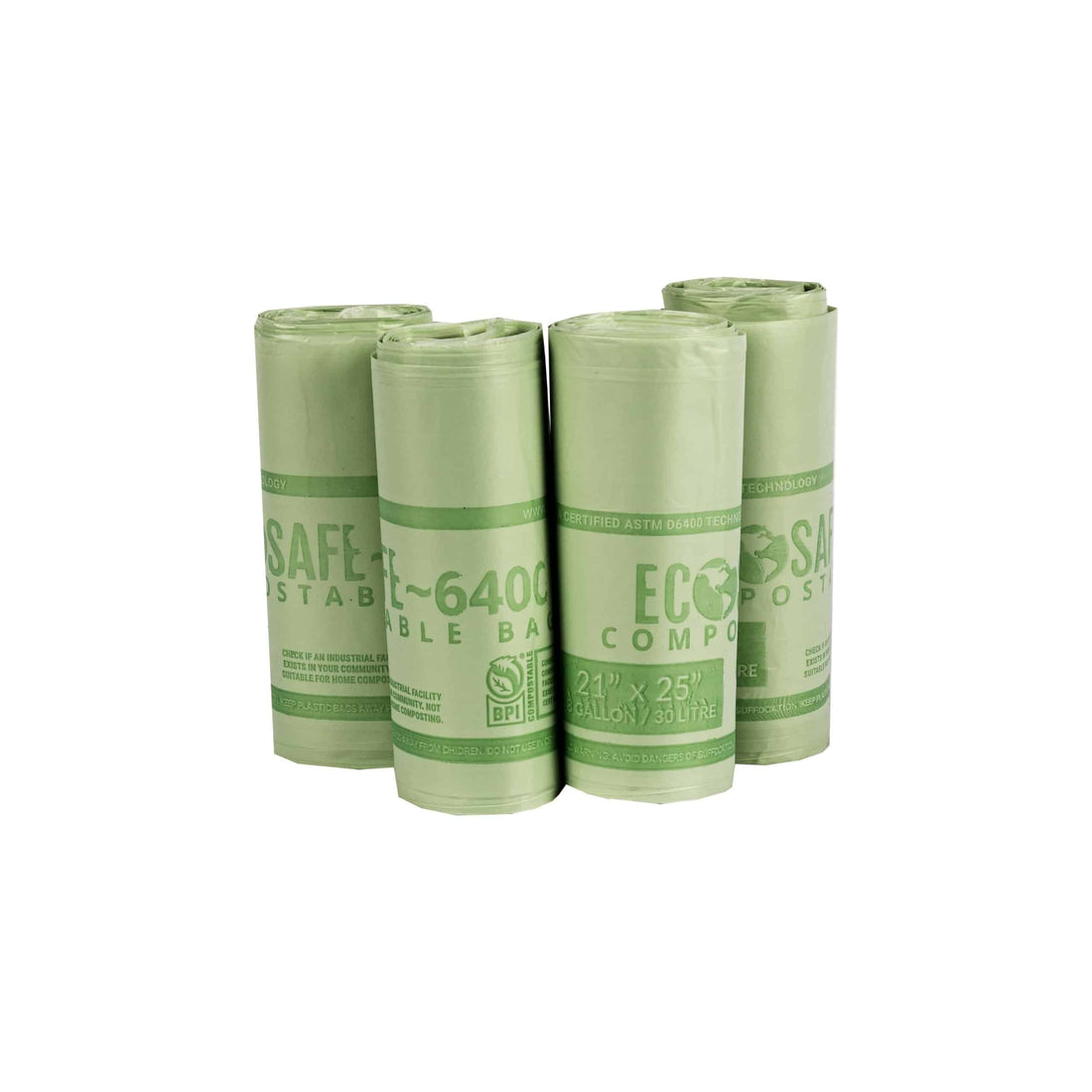 EcoSafe Zero Waste Compostable Bag Liners 8 Gallon 21x25in, SKU HB2125-6