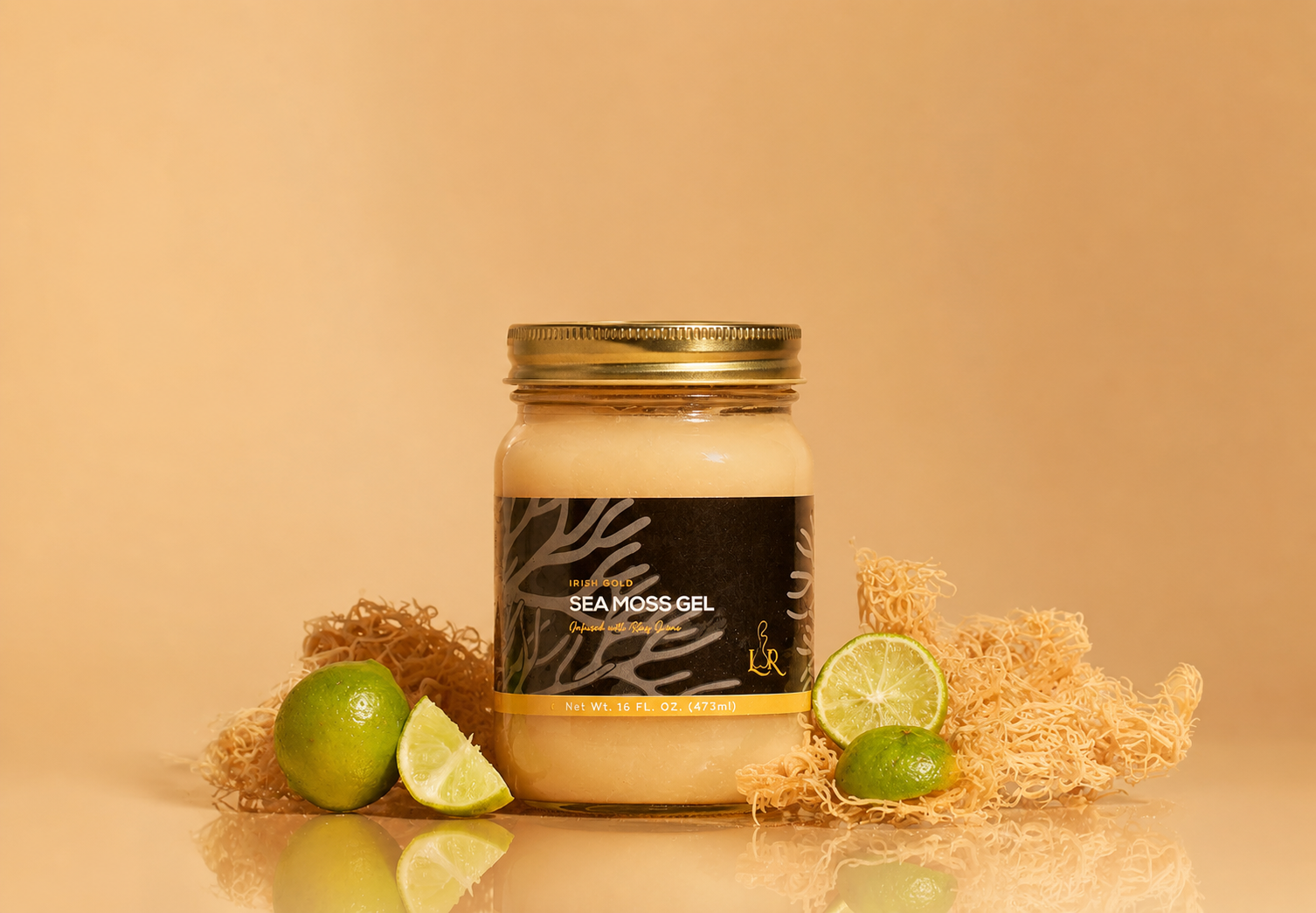 Irish gold Sea Moss Gel infused with Key Lime
