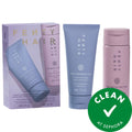 Fenty Hair The Comeback Kit set including a purple and pink box, a light blue treatment tube, and a pink bottle, with a green 'Clean at Sephora' badge overlay.