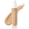Fenty Beauty Pro Filt'r Soft Matte Longwear Liquid Foundation Shade 175 bottle with a beige foundation swatch on a clean white background. Long-wear, vegan, cruelty-free matte foundation for full-coverage makeup.