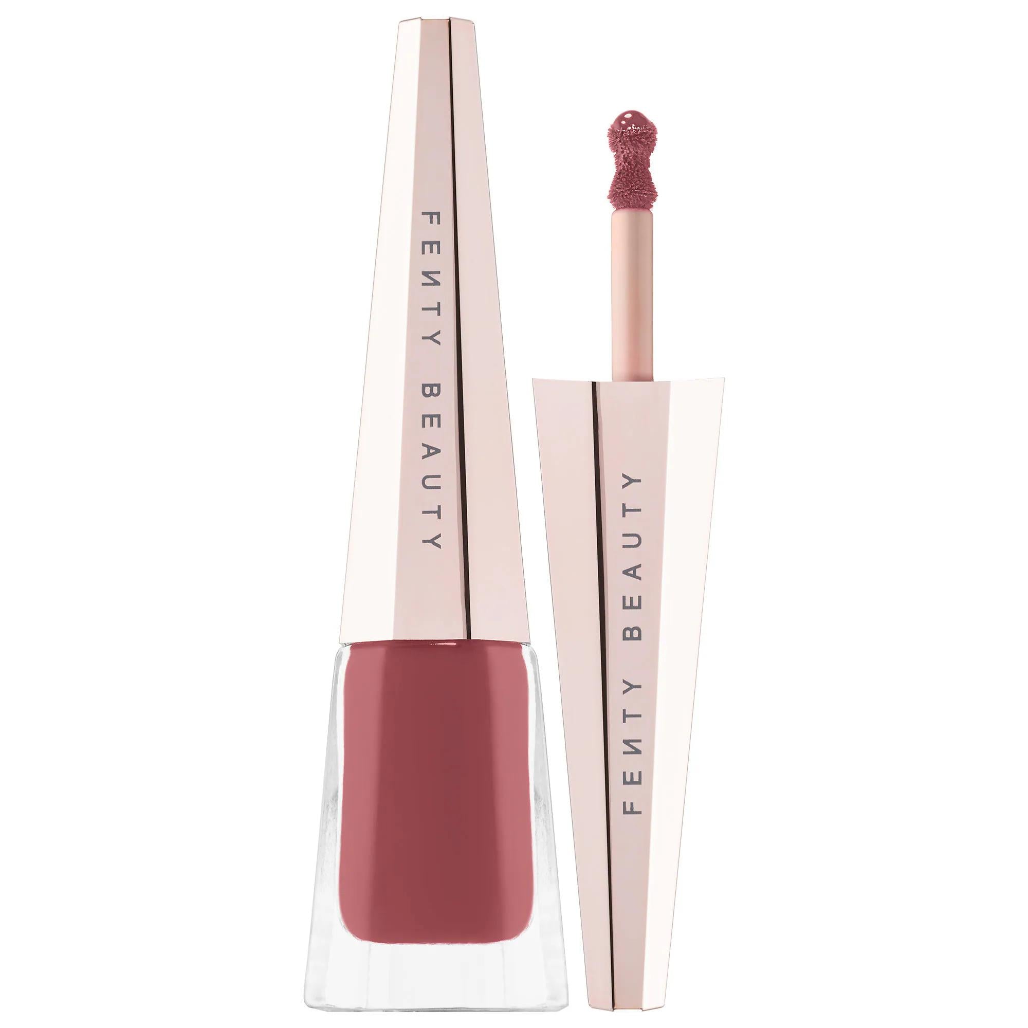 Fenty Beauty Stunna Lip Paint long-wearing liquid lipstick in a dusty rose nude shade with precision applicator on a white background.