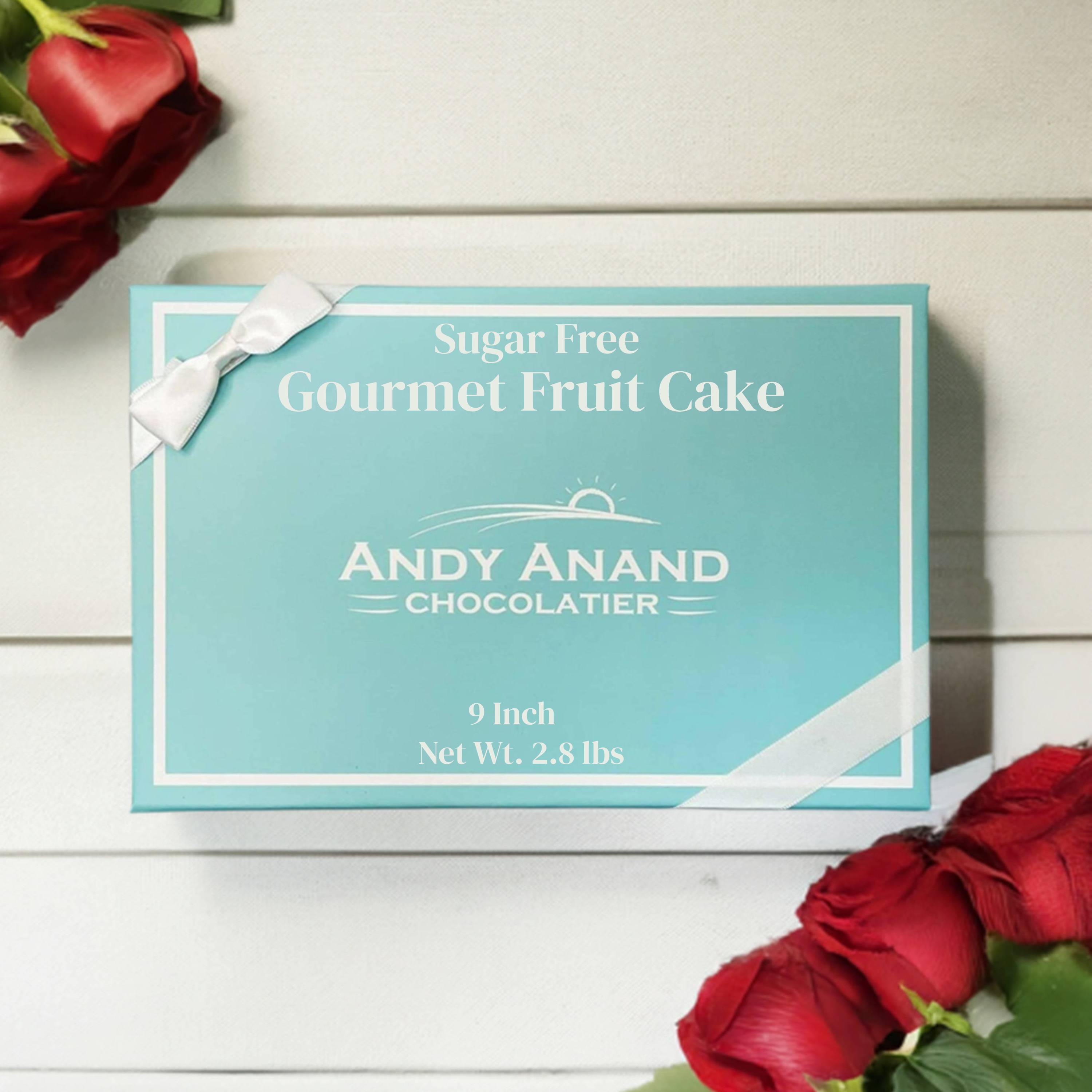 Andy Anand Sugar Free Mixed Berries Cake (2.8 lbs) - Diabetic Friendly Gourmet Dessert, No Sugar Added Berry Cake - Handmade Artisan Cake in Reusable Tray - Natural Keto Friendly Gourmet Treat