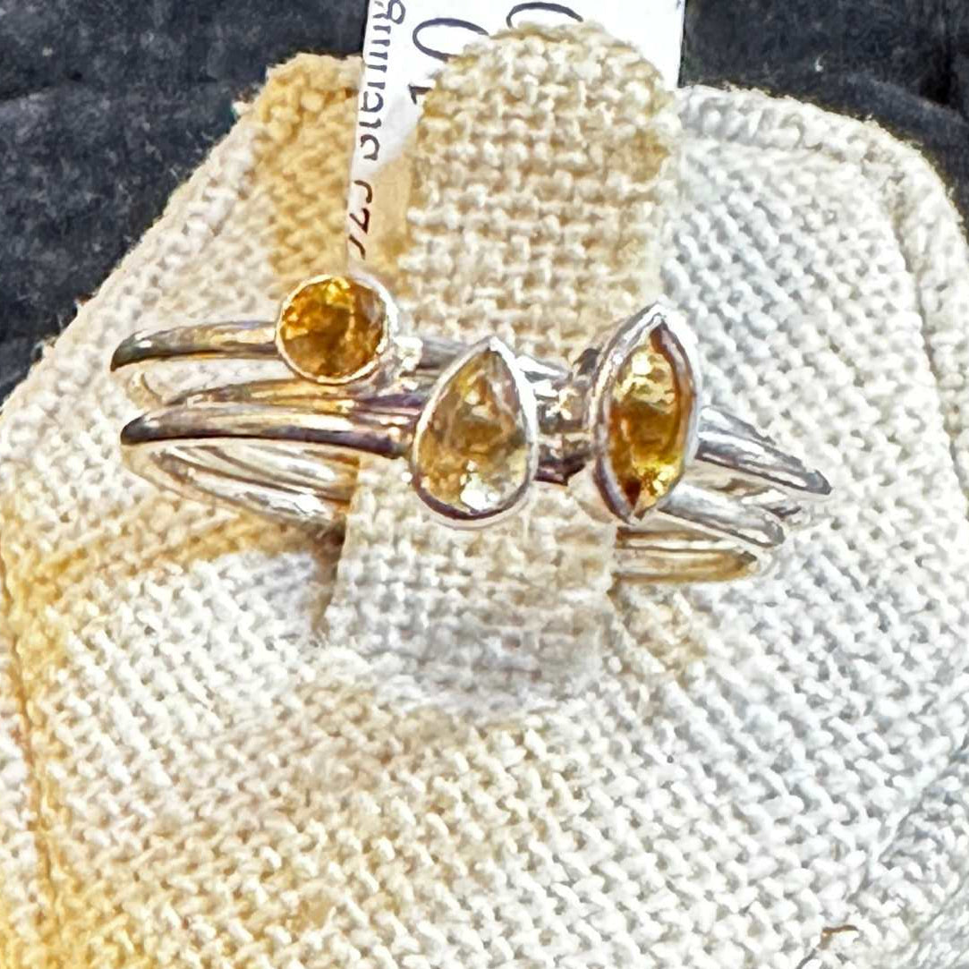 Citrine 3 Stack Ring Set