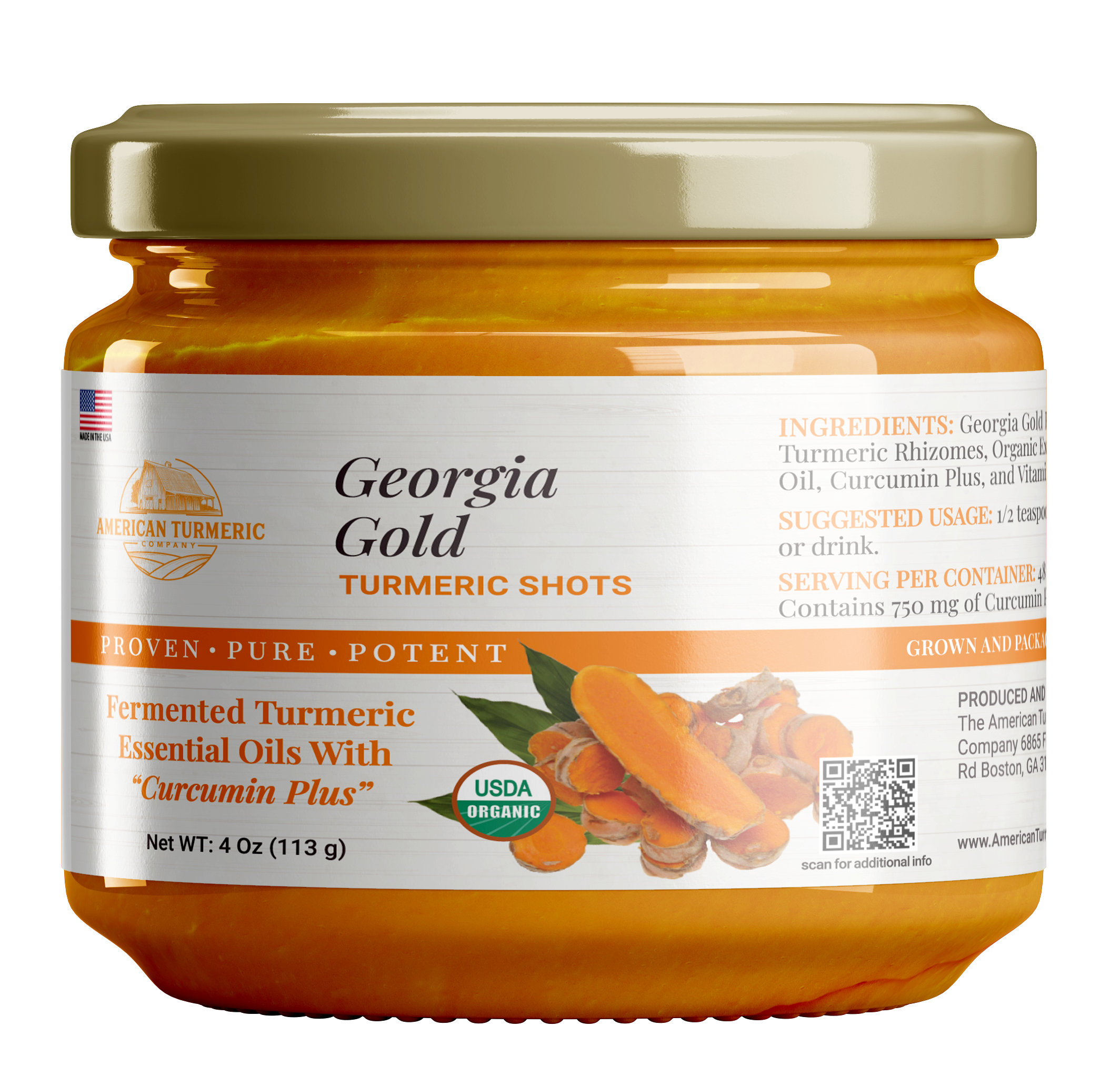 Fermented Probiotic Turmeric Puree – Georgia Gold, Lead-Free, Living Culture Formula