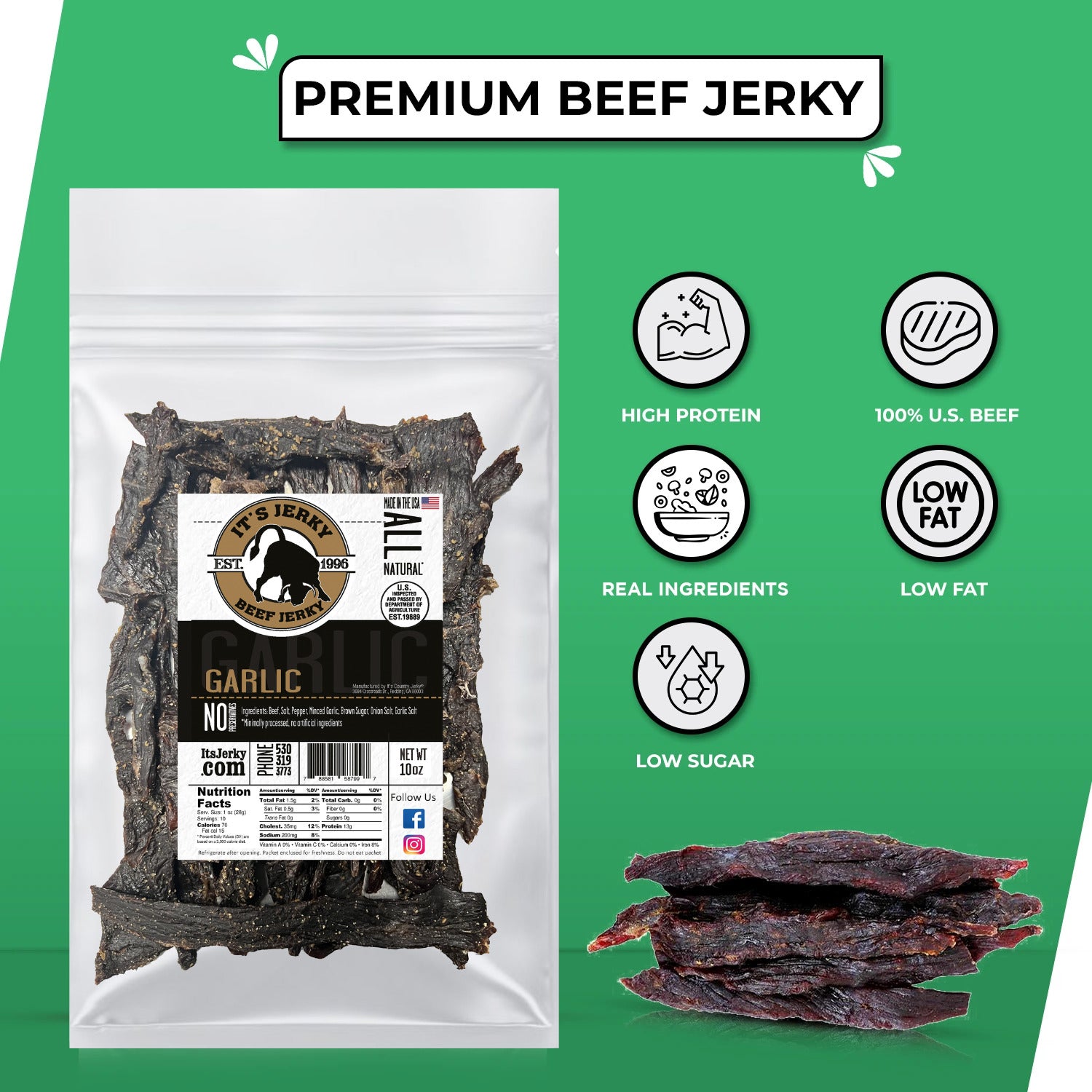 Garlic Beef Jerky 10oz
