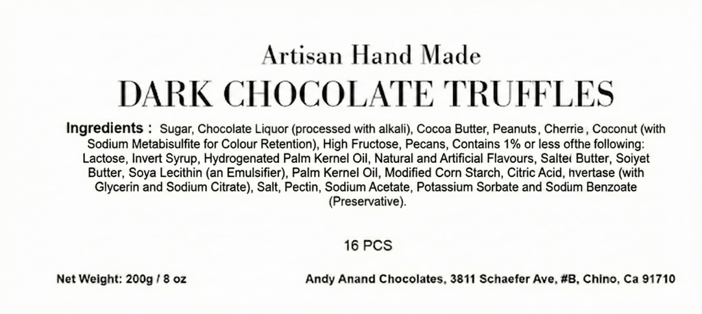 Andy Anand Artisan Dark Chocolate Truffles – 24 Pc Handmade Assorted Flavors, Decadent & Delicious, Made with 60% Chocolate (Cocoa Butter)