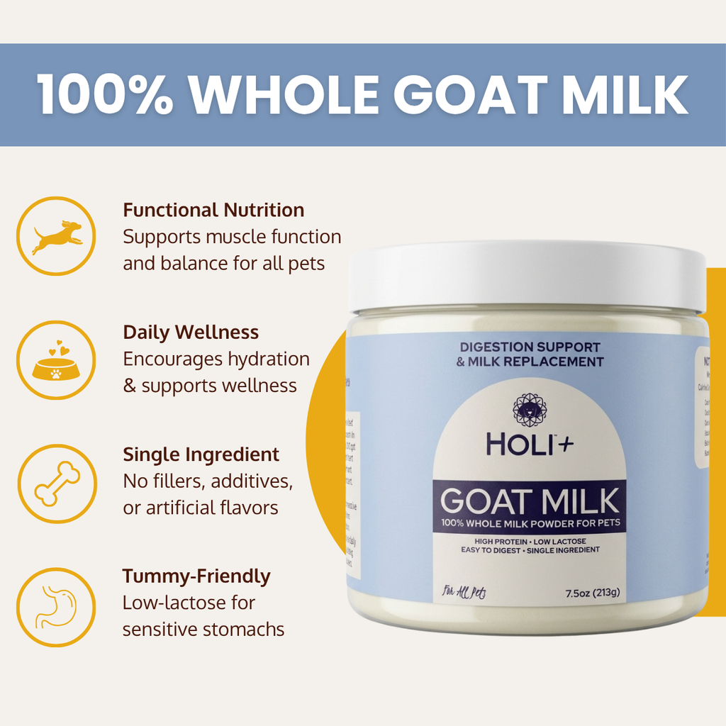 HOLI Powdered Goat Milk for Dogs & Cats | Single-Ingredient Topper & Milk Replacer