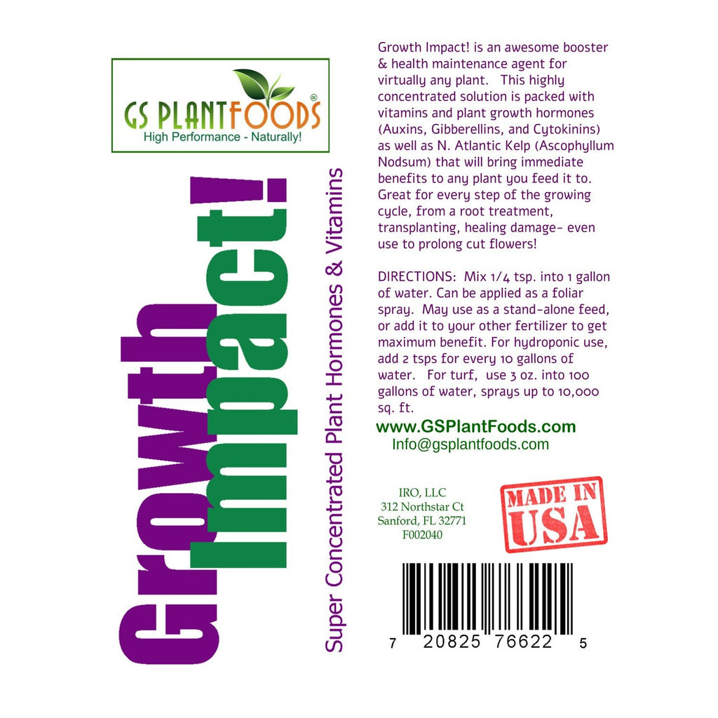 Growth Impact Super Plant Vitamins and Hormones- 8 ounce bottle