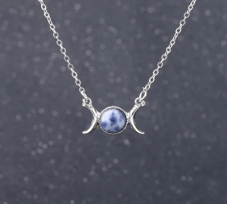 Triple Moon Crystal Necklaces