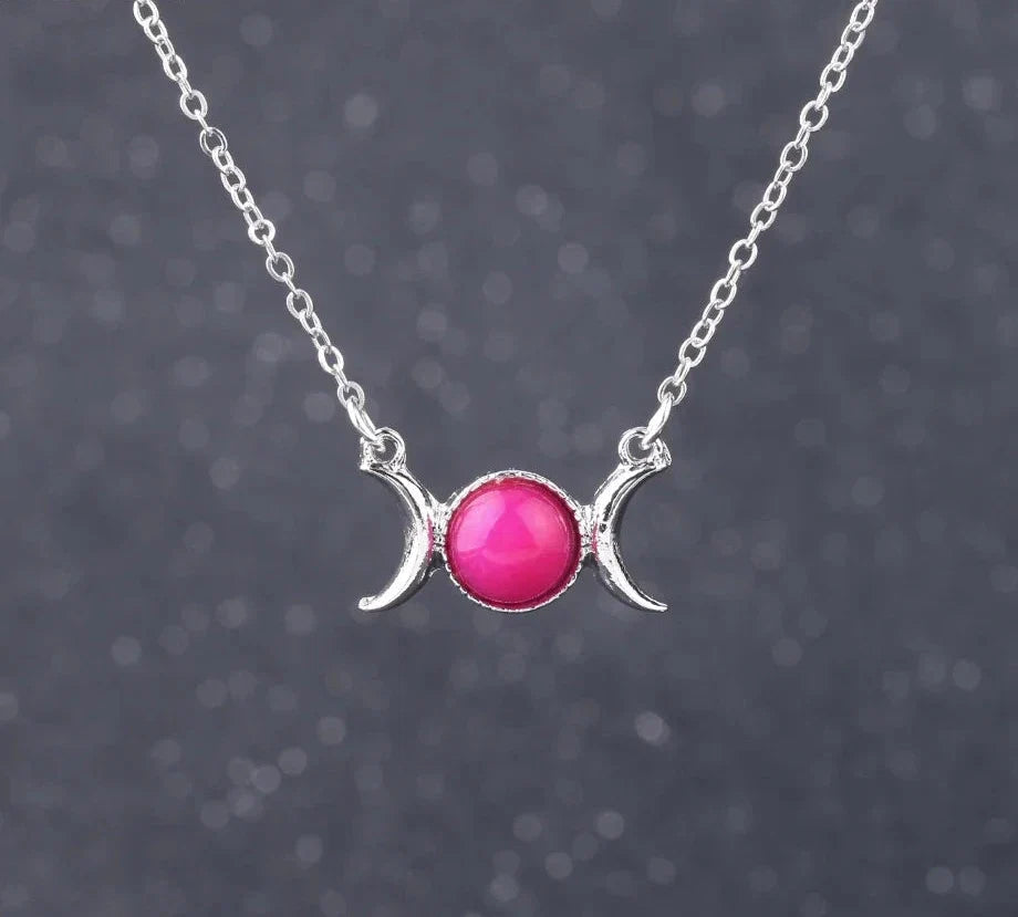 Triple Moon Crystal Necklaces