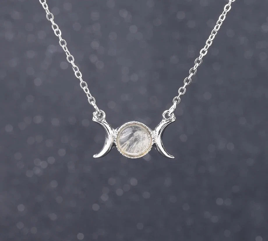 Triple Moon Crystal Necklaces
