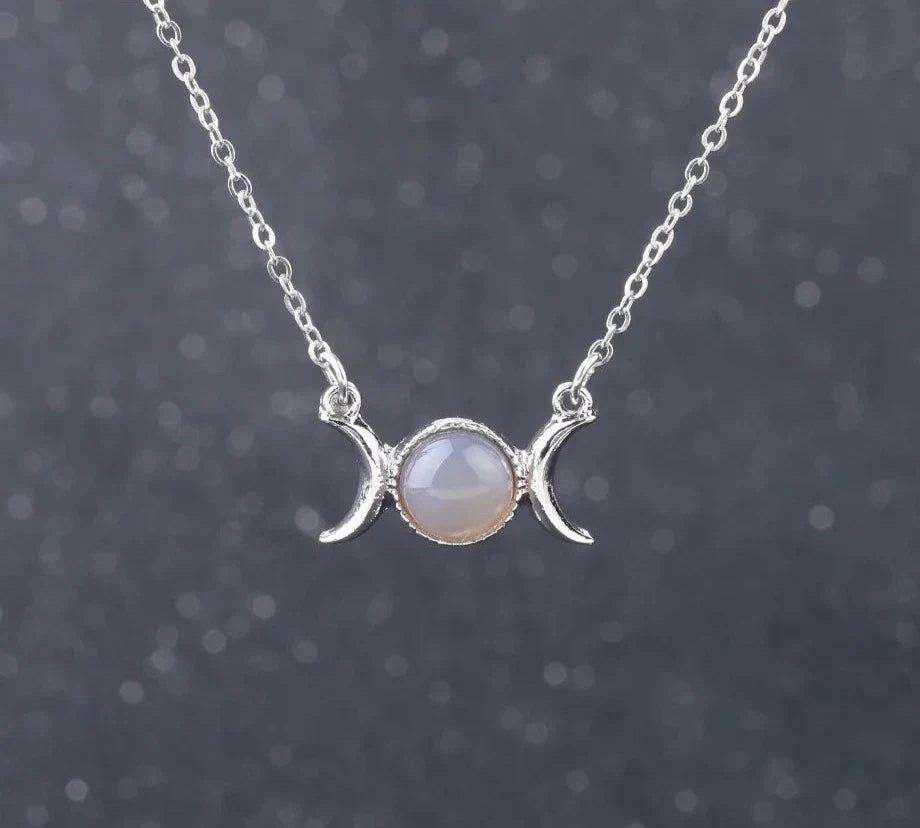 Triple Moon Crystal Necklaces