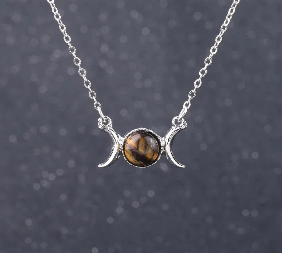 Triple Moon Crystal Necklaces
