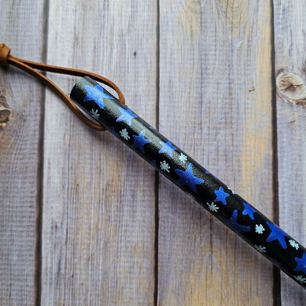 Hand Painted Decorative Round Broom, 26" Handmade Witches Besom