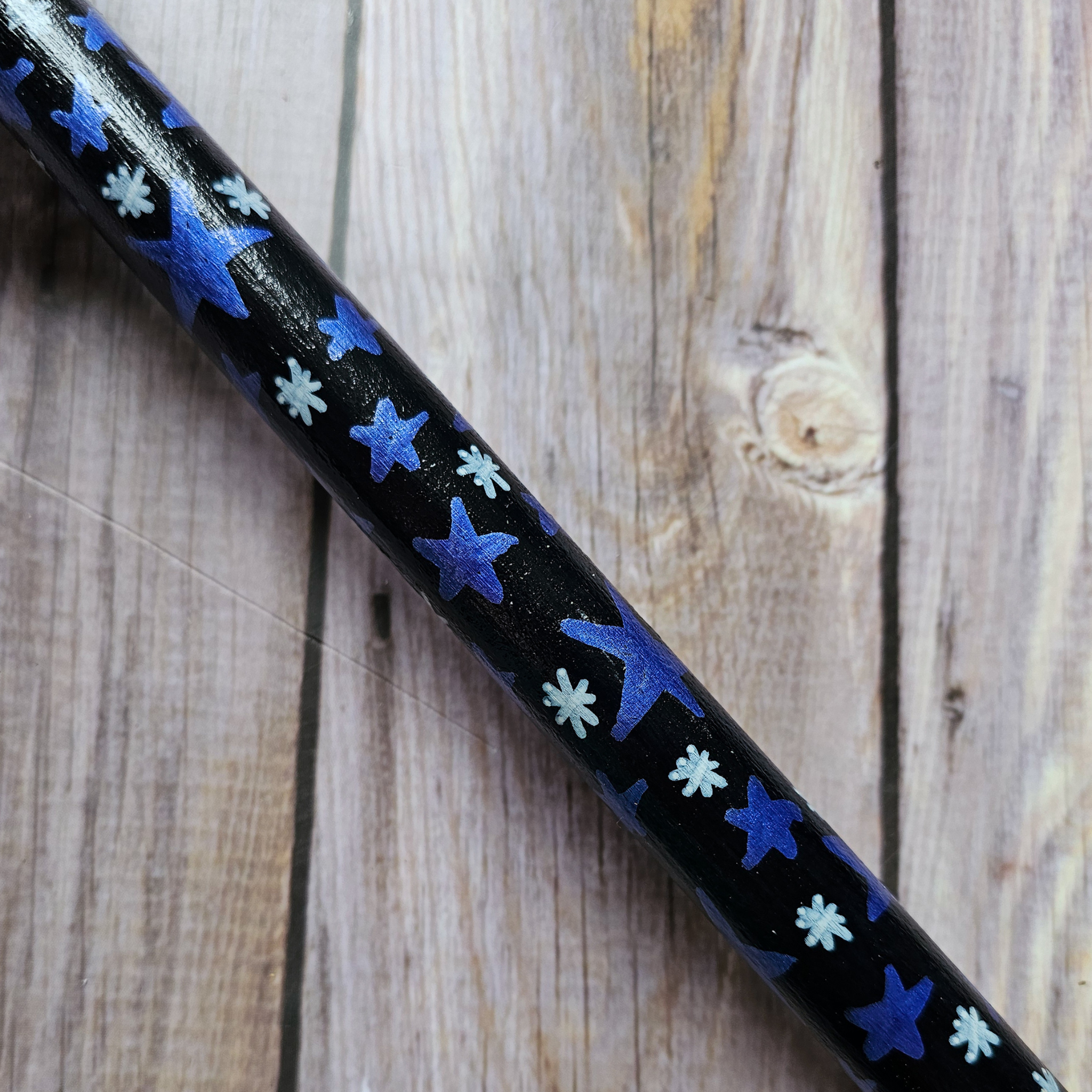 Hand Painted Decorative Round Broom, 26" Handmade Witches Besom