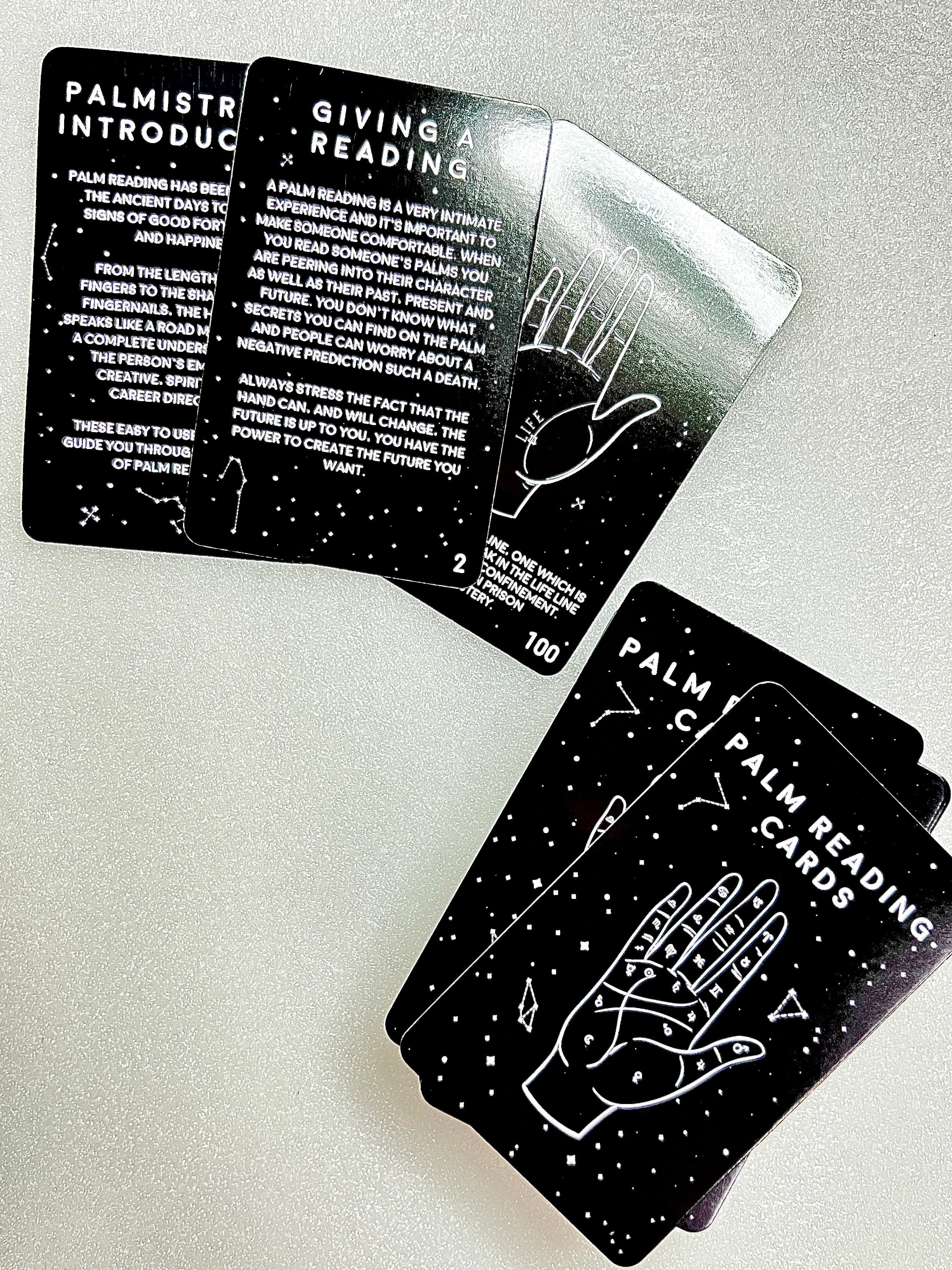 Palm Readings Cards - Set of 100 Flash Cards to Learn Palmistry and Divination