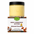 Lulu's Holistic Almond Coconut Body Conscious Butter jar and packaging on a white background