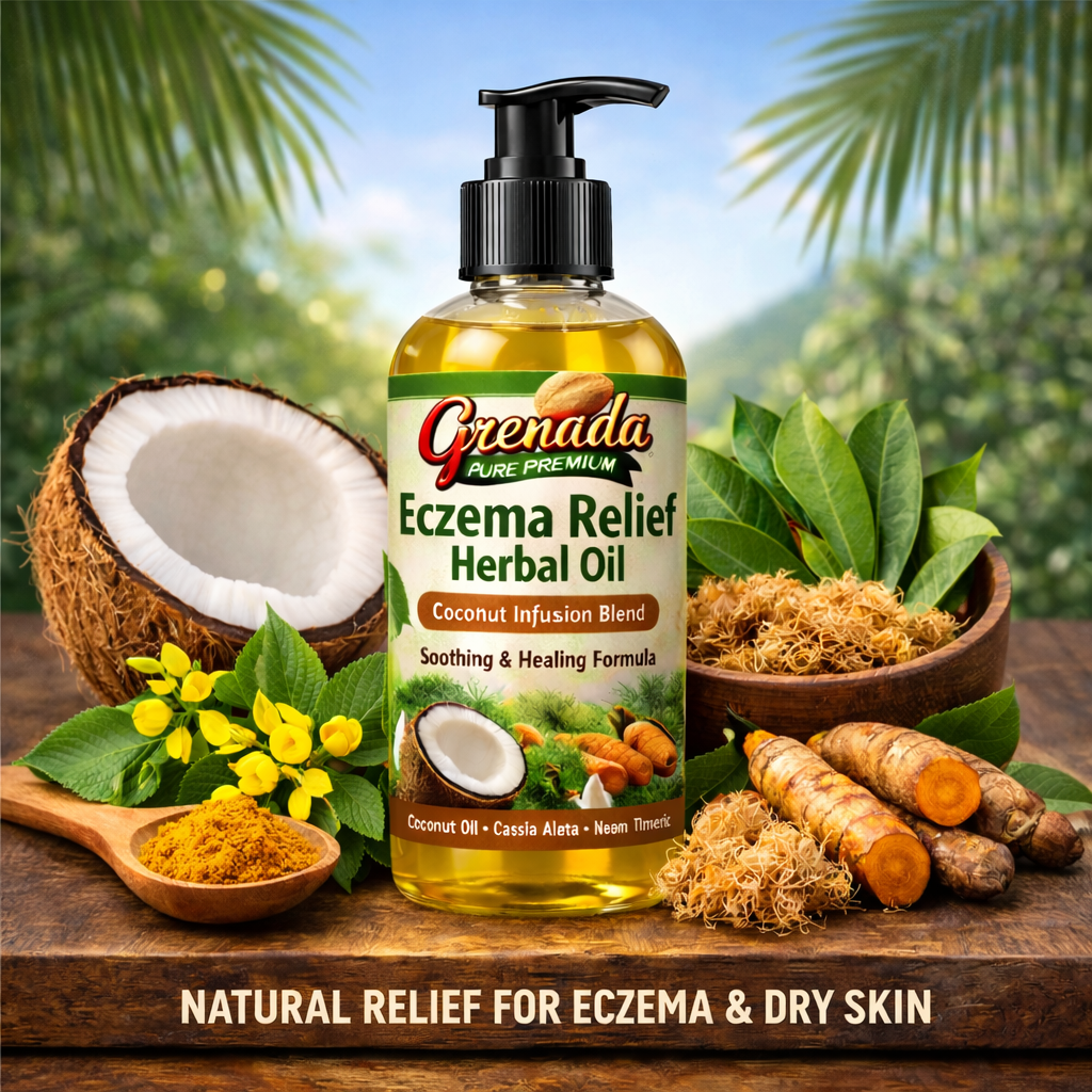 Grenada Pure Premium – Eczema Relief Herbal Oil (Coconut Infusion Blend)