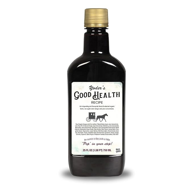 Yoder’s Good Health Recipe Apple Cider Vinegar Herbal Tonic – 25 oz