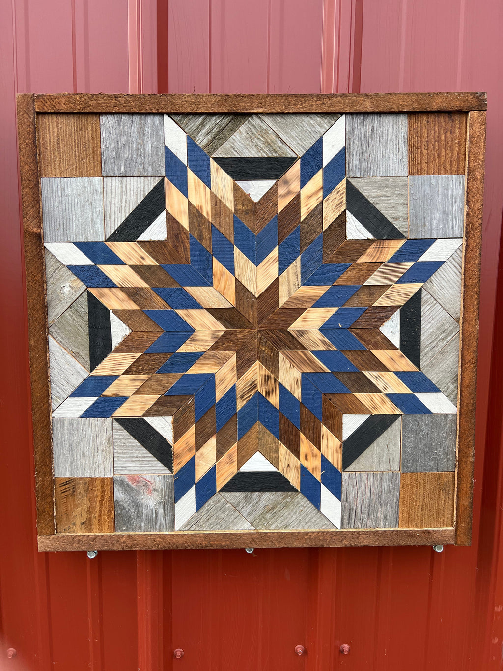 Amish Handmade Barn Quilt Wall Art – Reclaimed Barn Wood – 20.75” x 20.75”