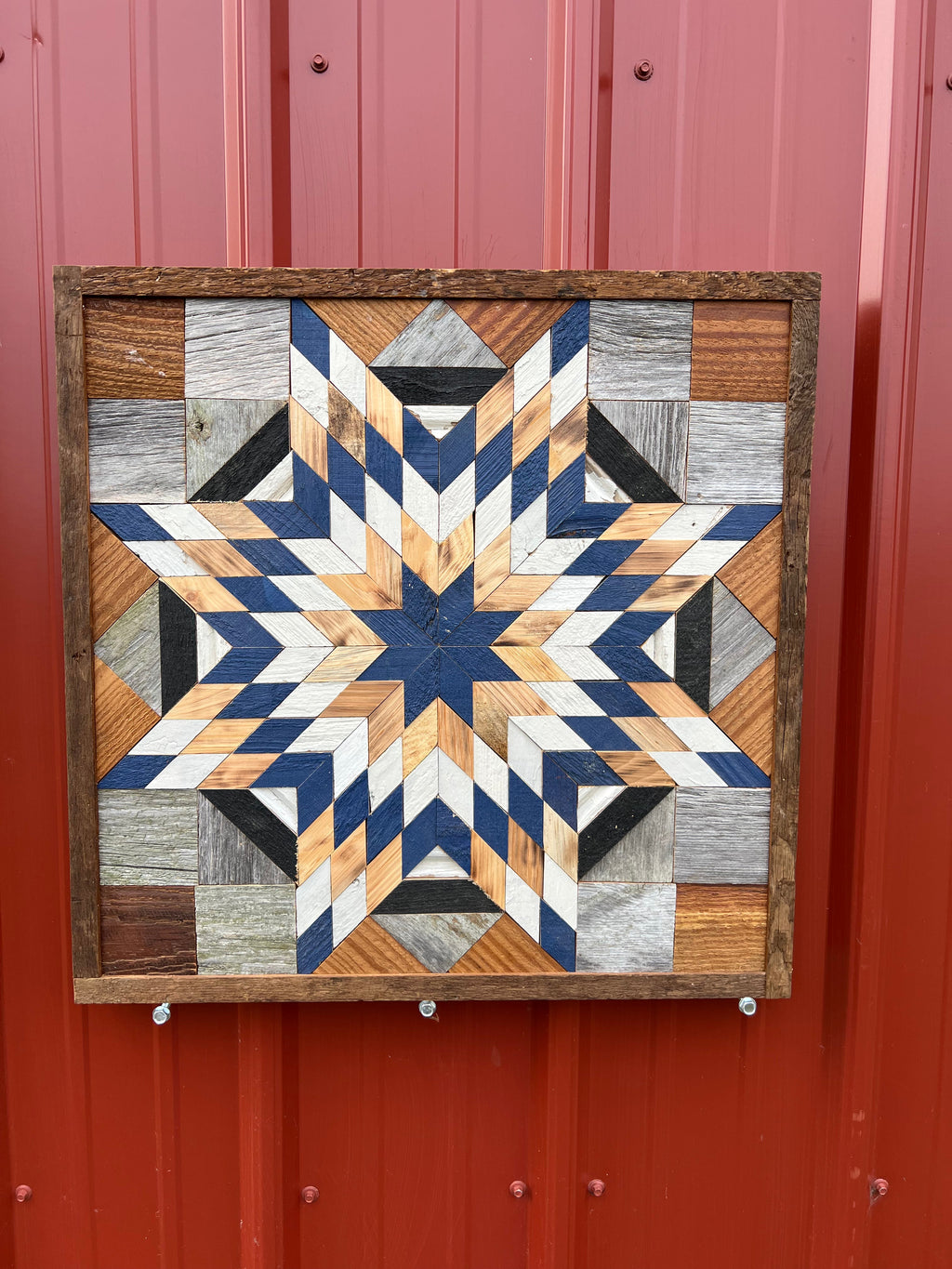 Amish Handmade Barn Quilt Wall Art – Reclaimed Barn Wood – 20.75” x 20.75”
