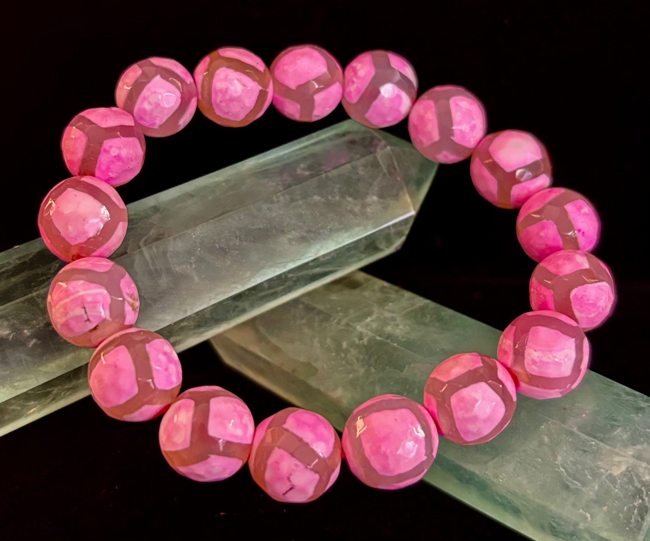 Pink Tibetan Agate Bracelet