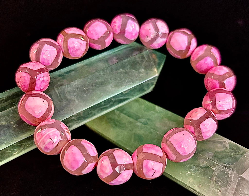 Pink Tibetan Agate Bracelet