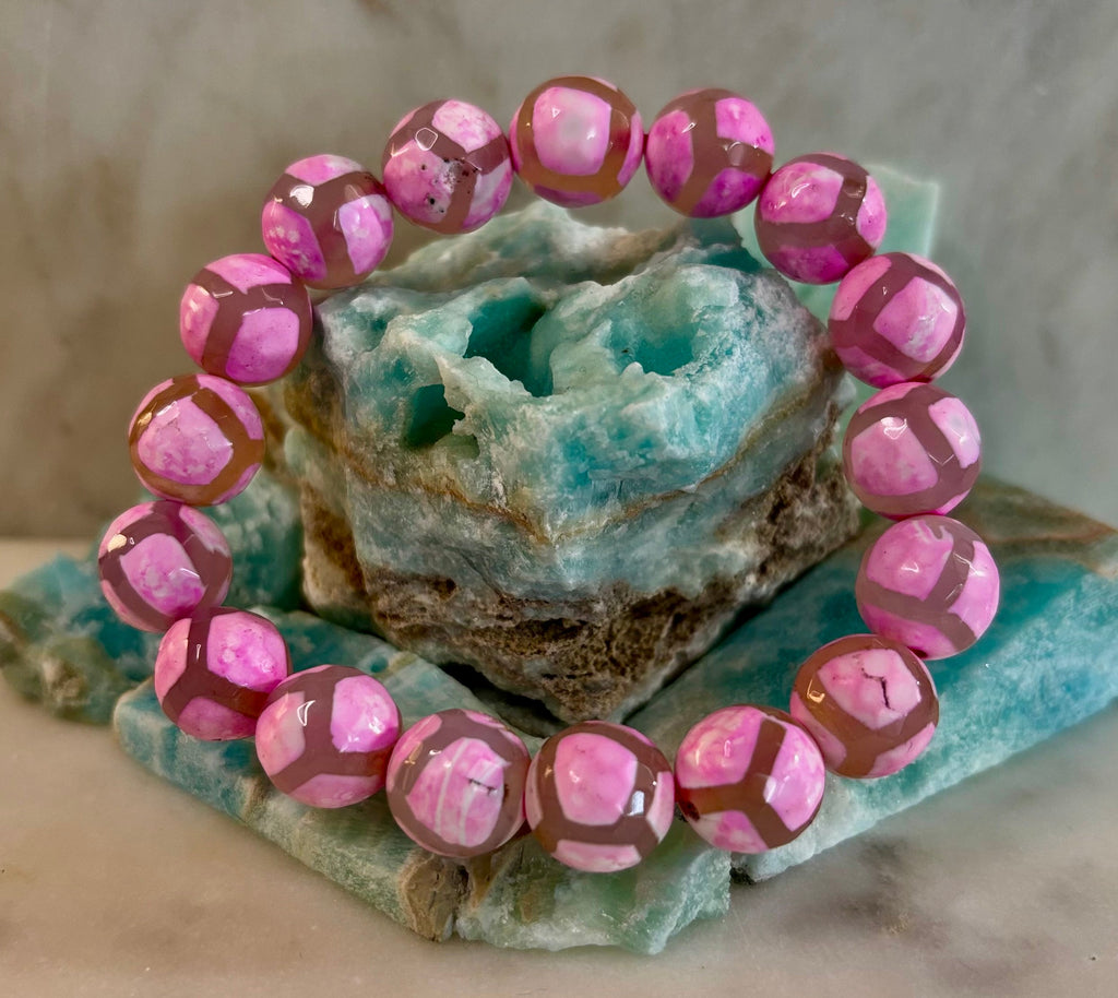 Pink Tibetan Agate Bracelet