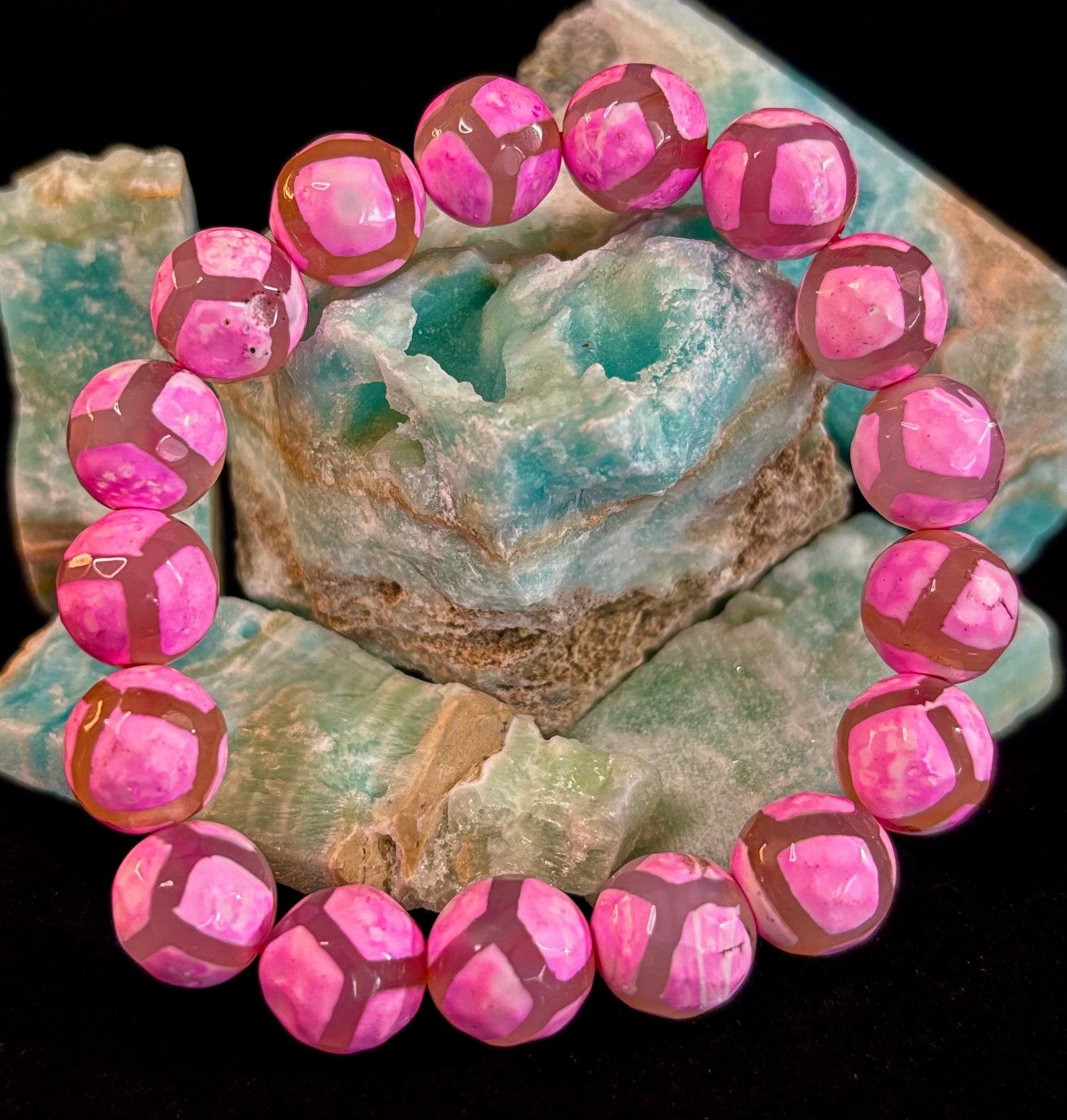 Pink Tibetan Agate Bracelet