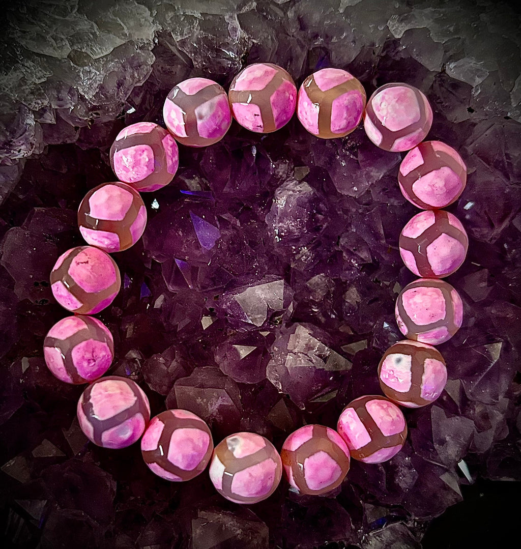 Pink Tibetan Agate Bracelet