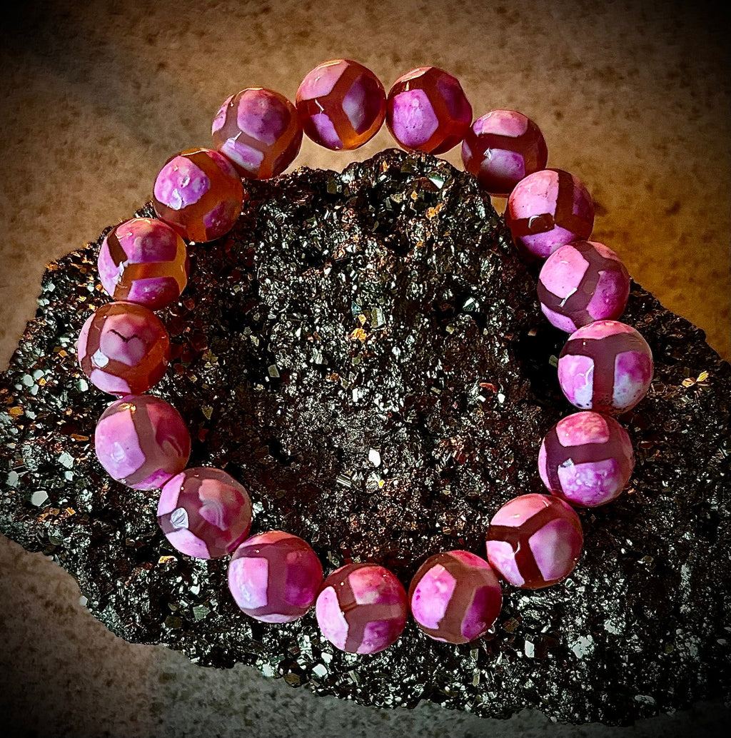 Pink Tibetan Agate Bracelet