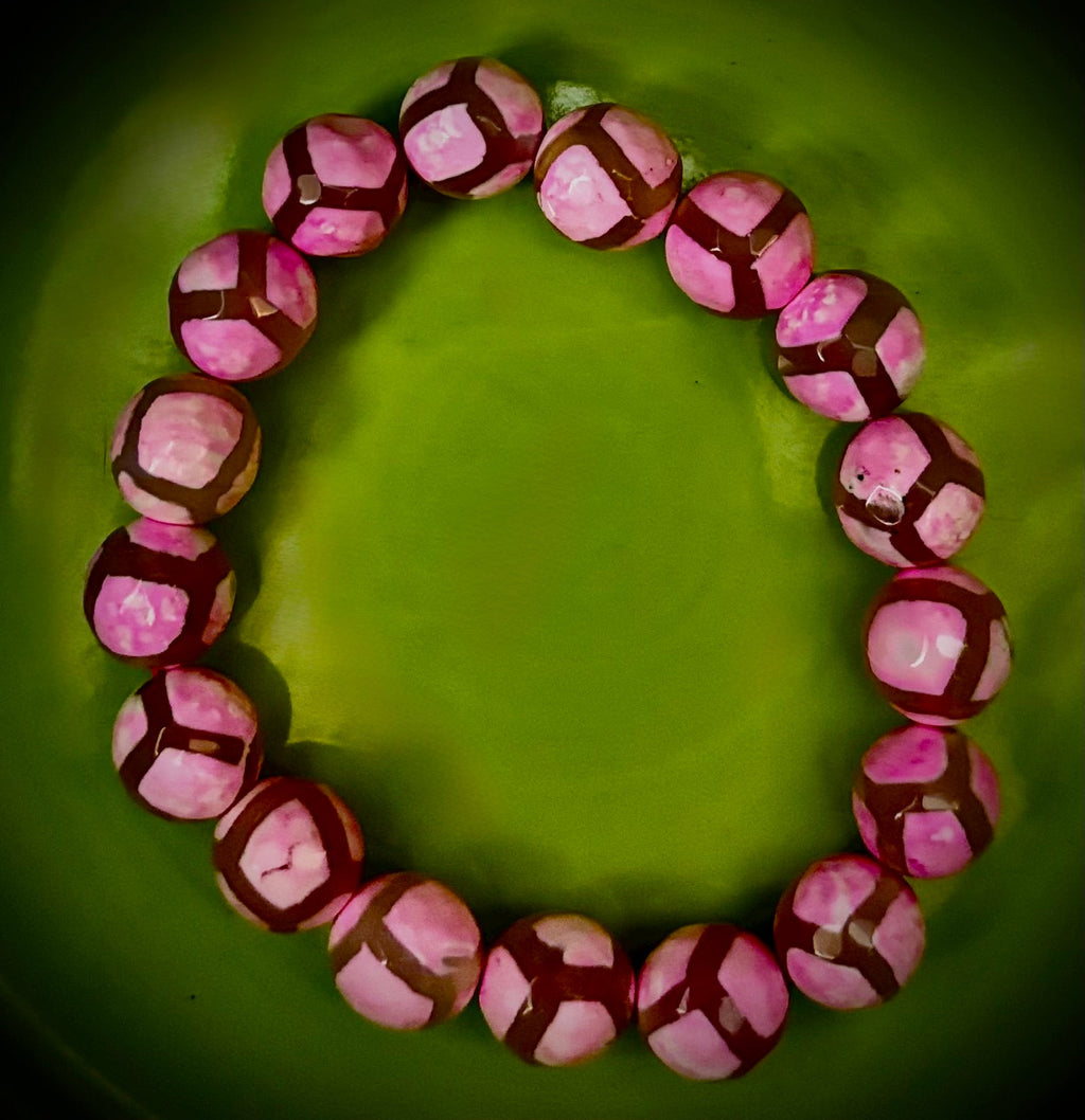 Pink Tibetan Agate Bracelet