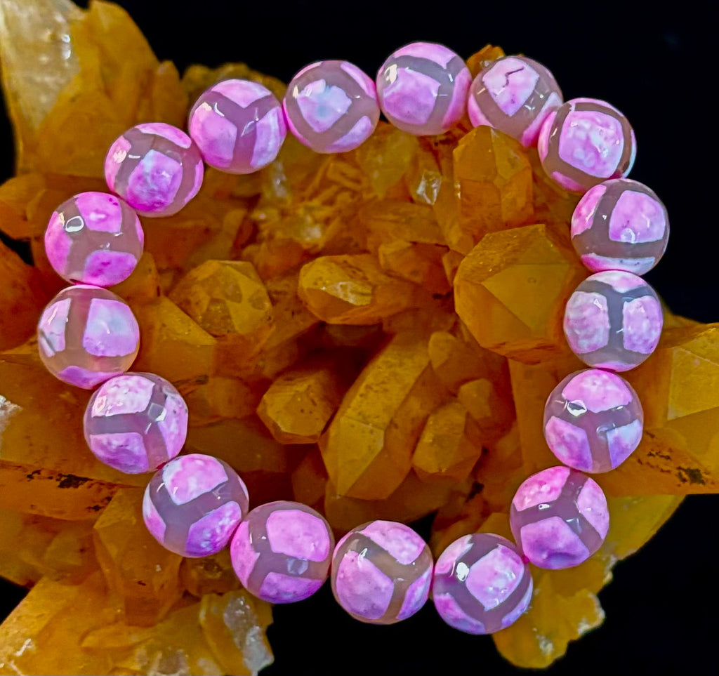 Pink Tibetan Agate Bracelet