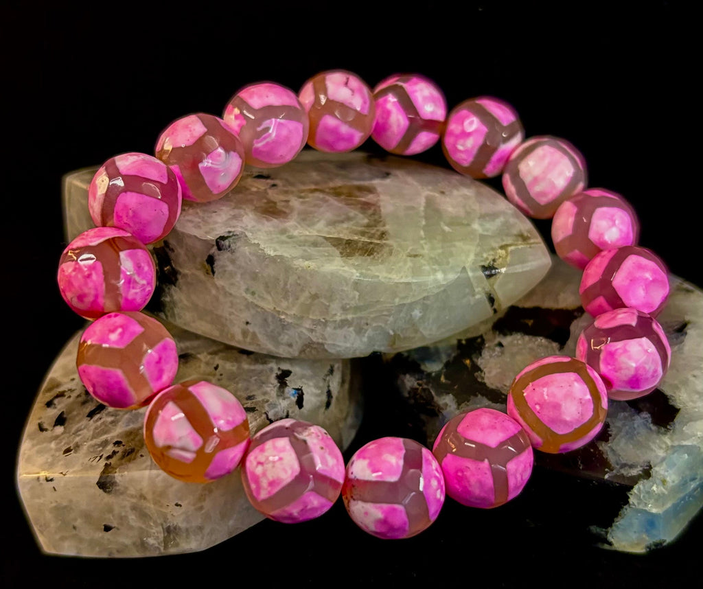 Pink Tibetan Agate Bracelet