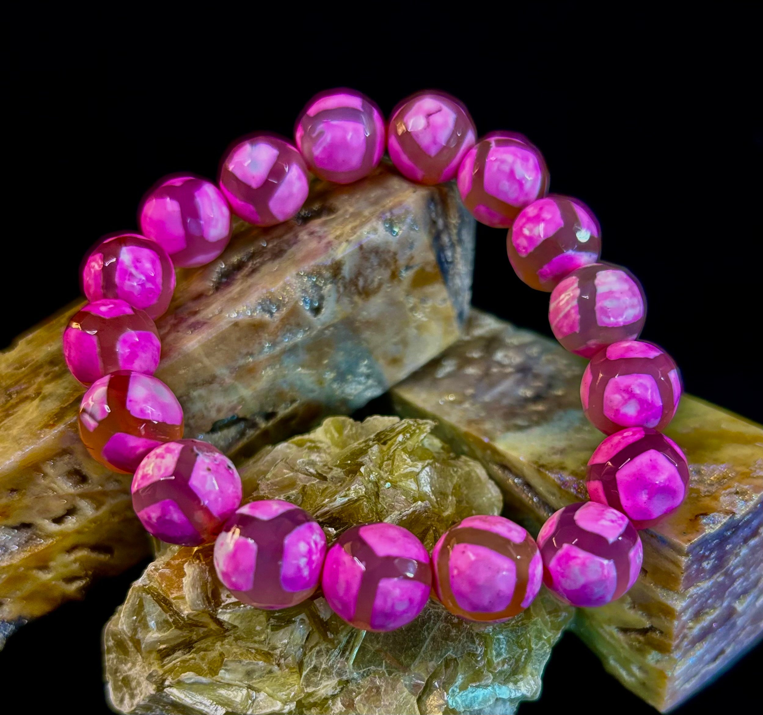 Pink Tibetan Agate Bracelet