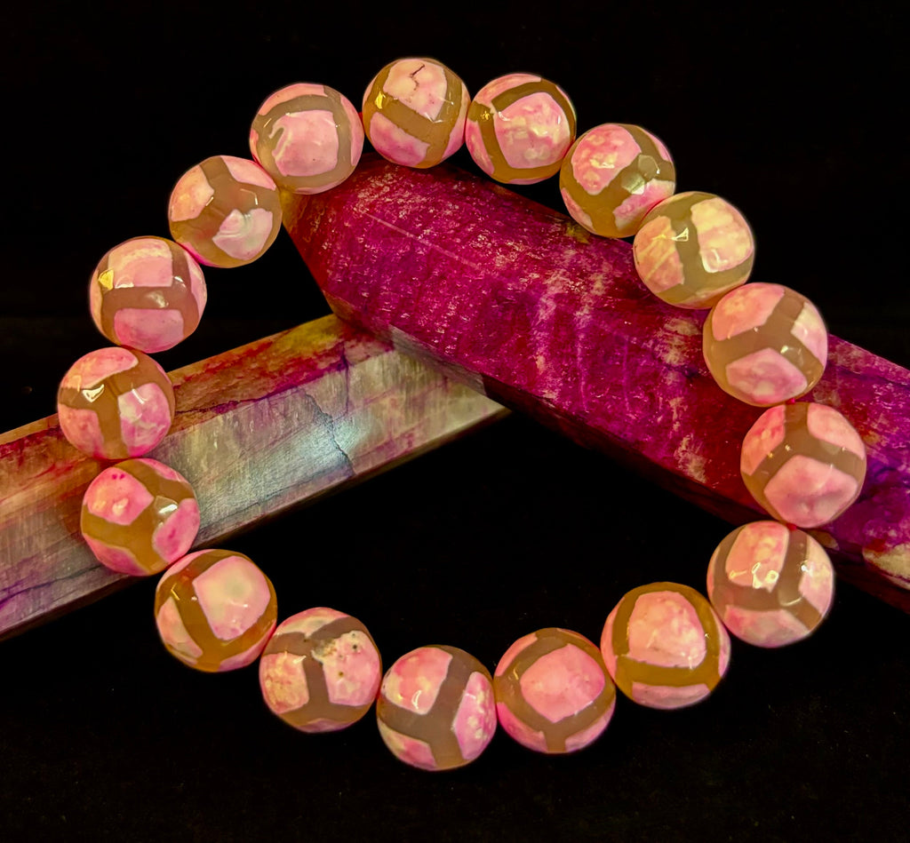 Pink Tibetan Agate Bracelet
