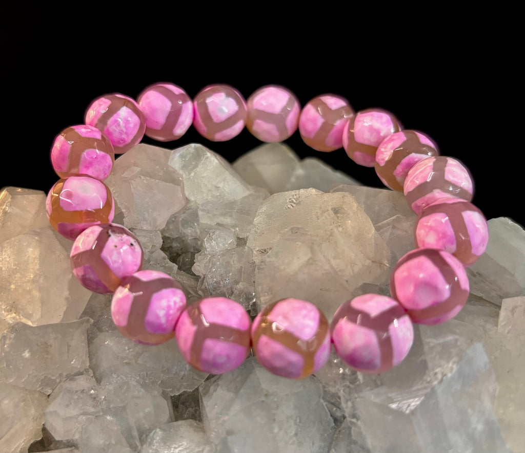Pink Tibetan Agate Bracelet